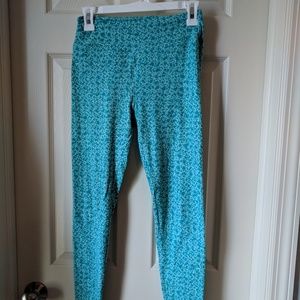 LuLaRoe OS Turquoise Patterned Leggings
